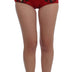 Dolce & Gabbana Red Silk Crystal Roses Shorts