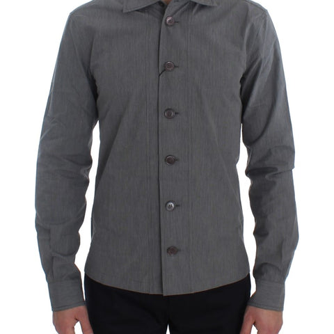 Dolce & Gabbana Gray Cotton Formal Dress Button Shirt