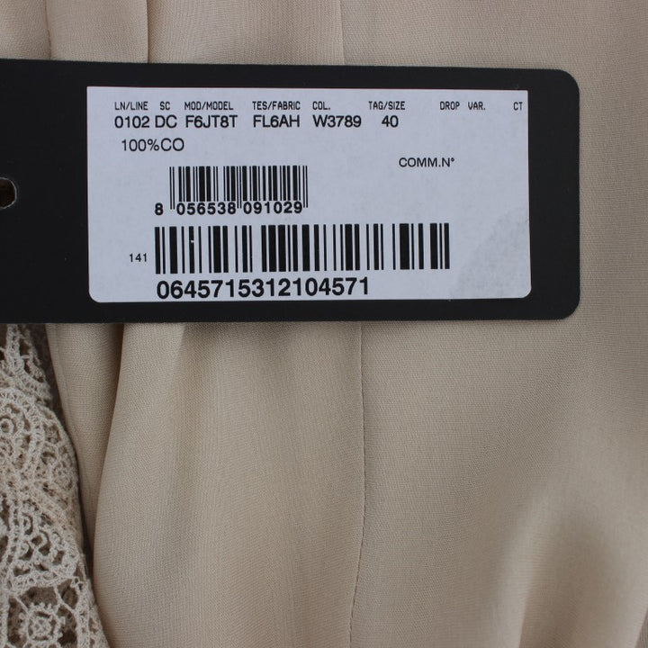 Dolce & Gabbana Beige Ricamo Cutout Cotton Sheath Dress
