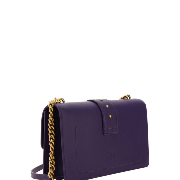 PINKO Purple Leather Love One Classic Shoulder Bag