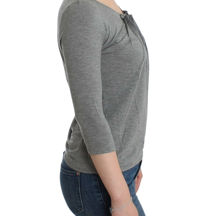 Cavalli Gray 3/4 sleeves jumper top