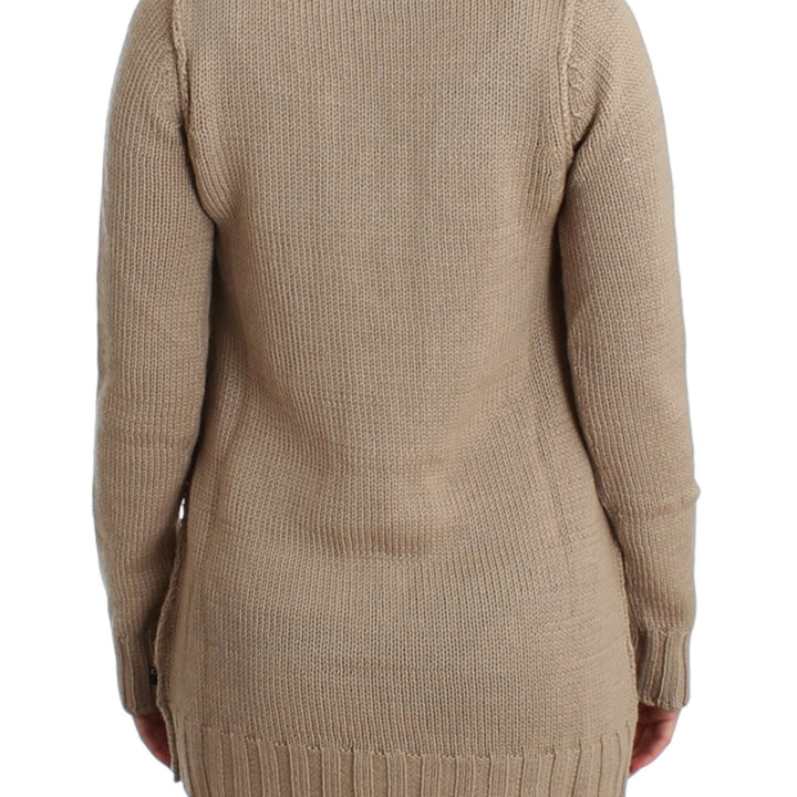 Cavalli Beige knitted wool sweater