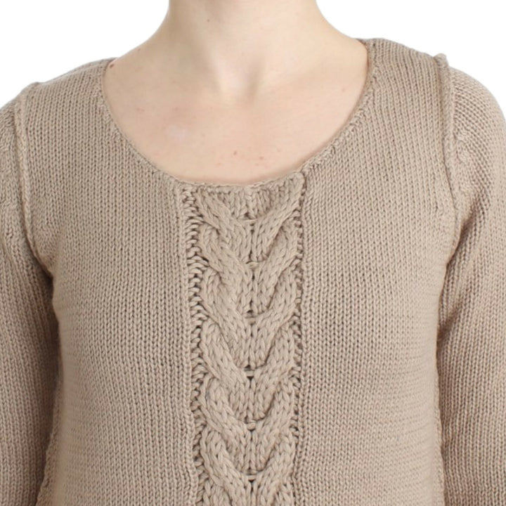 Cavalli Beige knitted wool sweater