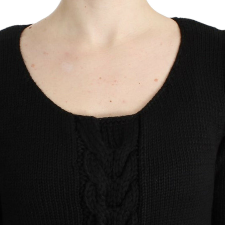 Cavalli Black knitted wool sweater