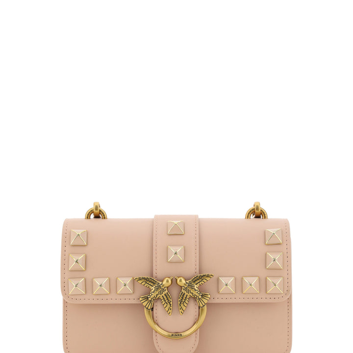 PINKO Pink Leather Mini Love One Shoulder Bag