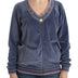 Cavalli Blue velvet zipup sweater