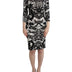 Cavalli Black Printed Sheath Dress