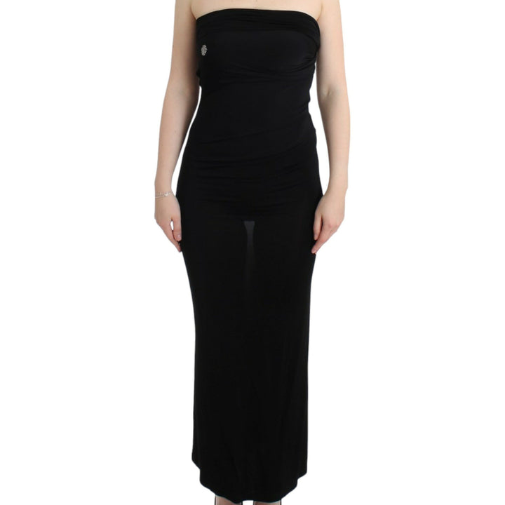 Cavalli Black strapless maxi dress