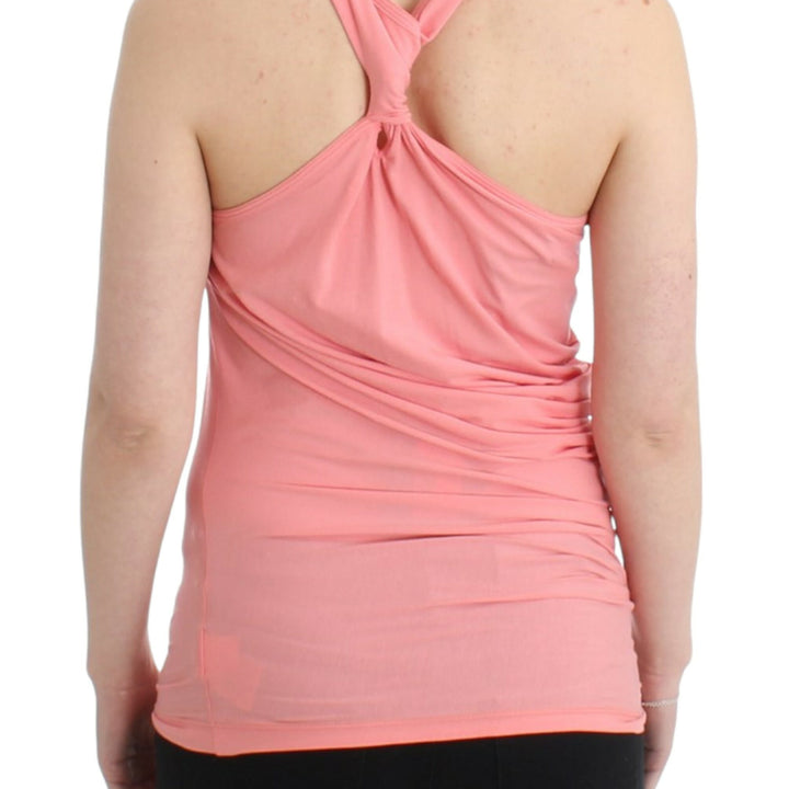 Cavalli Pink cotton tank top