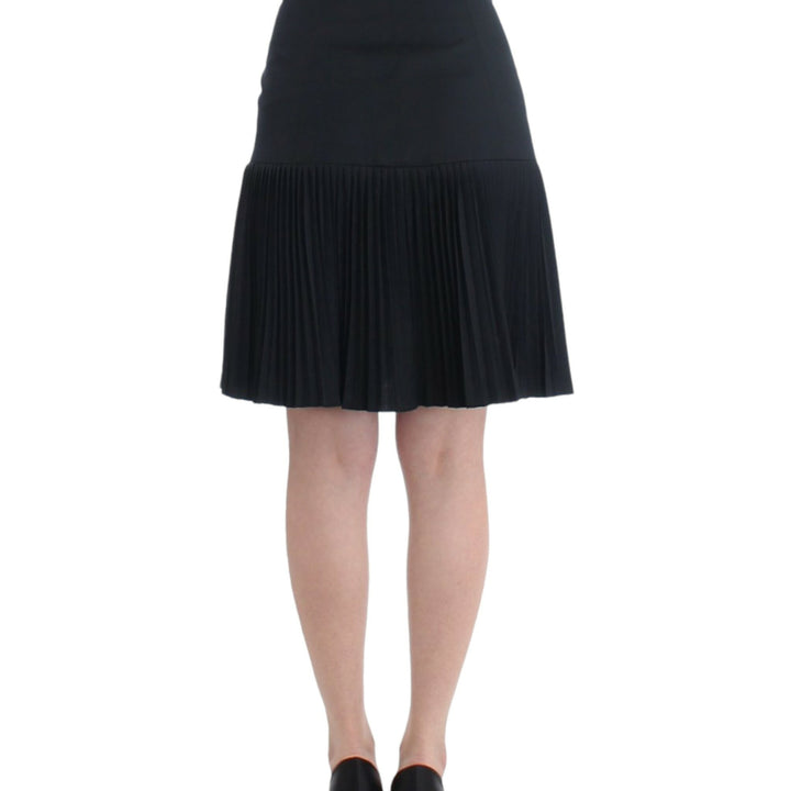 Cavalli Black Pleated Laced Skirt