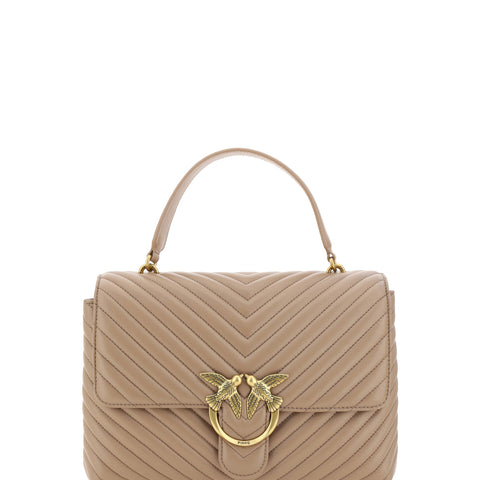 PINKO Beige Calf Leather Love Lady Handbag