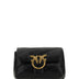 PINKO Black Calf Leather Love Baby Small Shoulder Bag