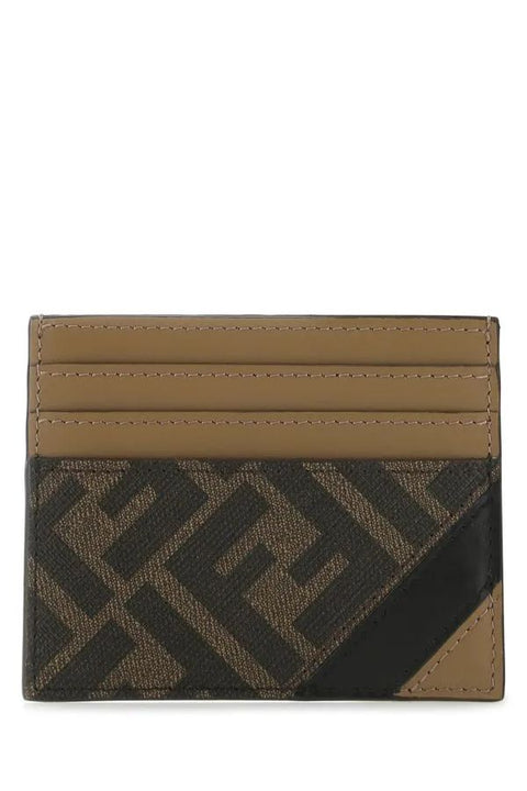 Fendi Brown Fabric Card Holder