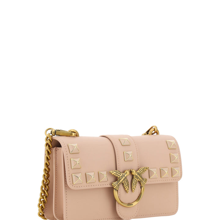 PINKO Pink Leather Mini Love One Shoulder Bag