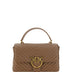 PINKO Brown Calf Leather Love Lady Handbag