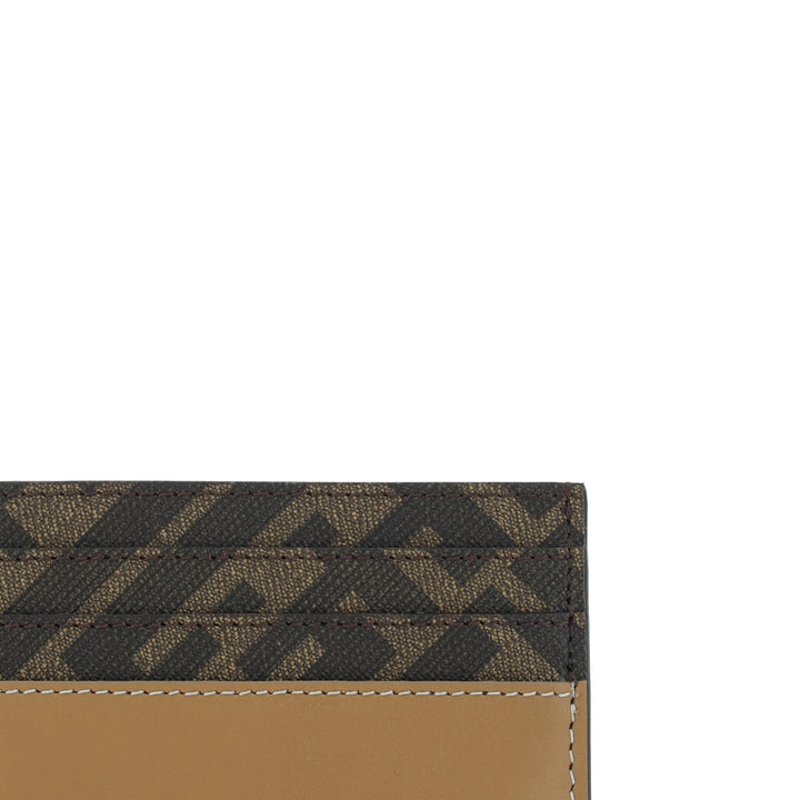 Fendi Dark Brown Calf Leather Card Holder