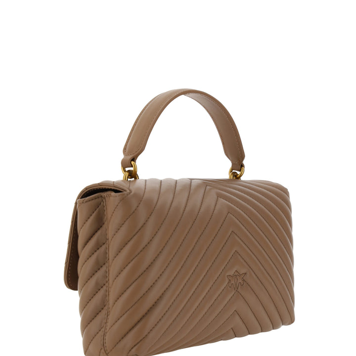 PINKO Brown Calf Leather Love Lady Handbag