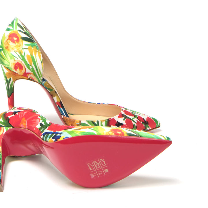 Christian Louboutin Multicolor Flower Printed High Heels Pumps Shoes