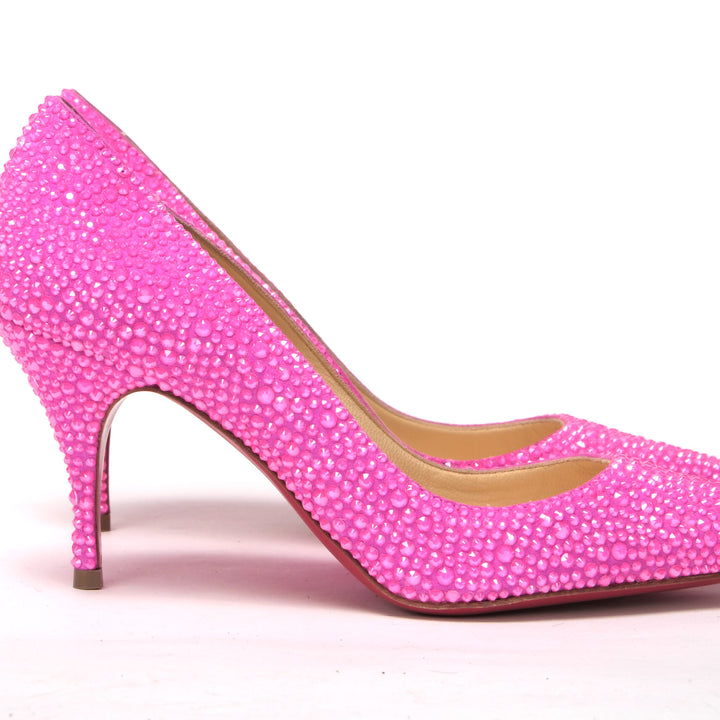 Christian Louboutin Hot Pink Embellished High Heels Pumps