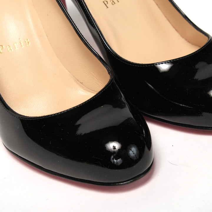 Christian Louboutin Simple Pump 85 Patent Black Heel