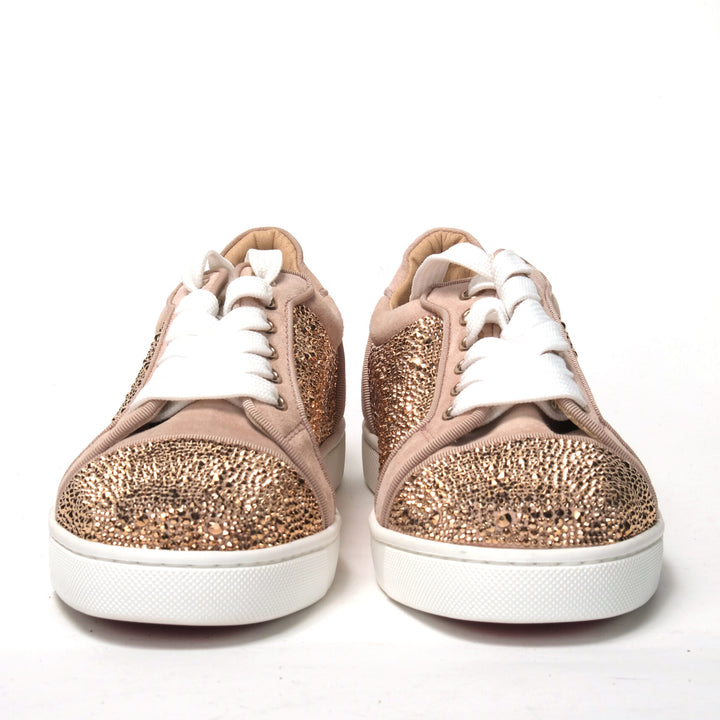 Christian Louboutin Antoinette Rose Gold Embellished Sneakers