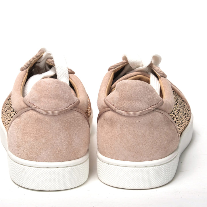 Christian Louboutin Antoinette Rose Gold Embellished Sneakers