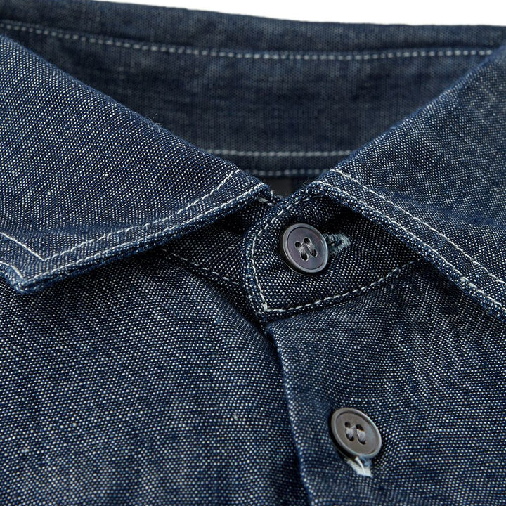 Emporio Armani Blue Denim Short Sleeves Shirt