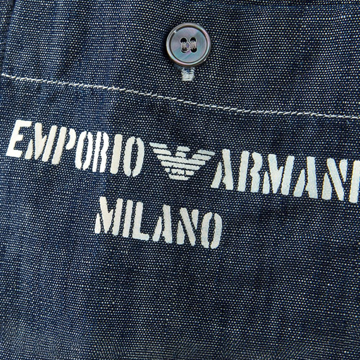 Emporio Armani Blue Denim Short Sleeves Shirt