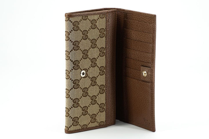 Gucci Brown & Beige Dollar GG Wallet