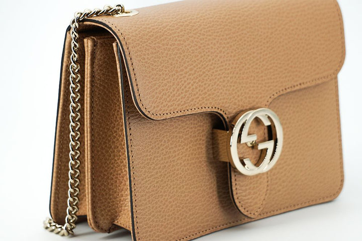 Gucci Beige Calf Leather Dollar Shoulder Bag