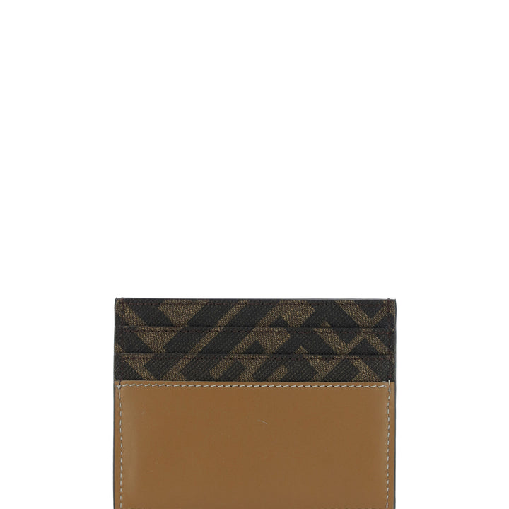 Fendi Dark Brown Calf Leather Card Holder