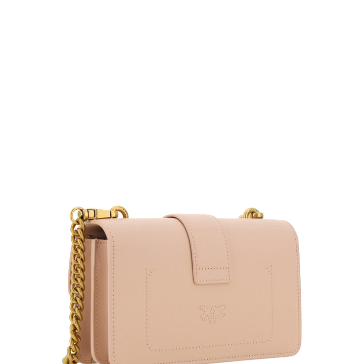 PINKO Pink Leather Mini Love One Shoulder Bag