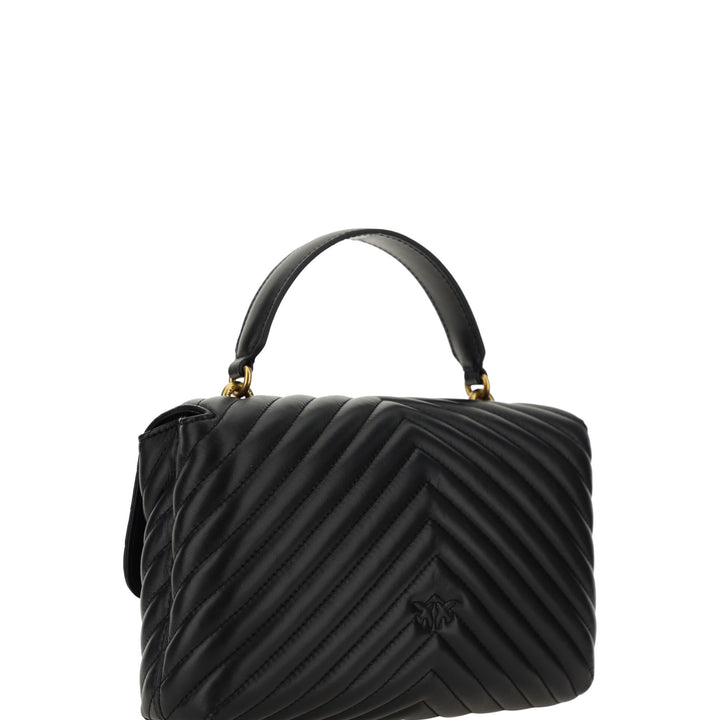 PINKO Black Calf Leather Love Lady Handbag