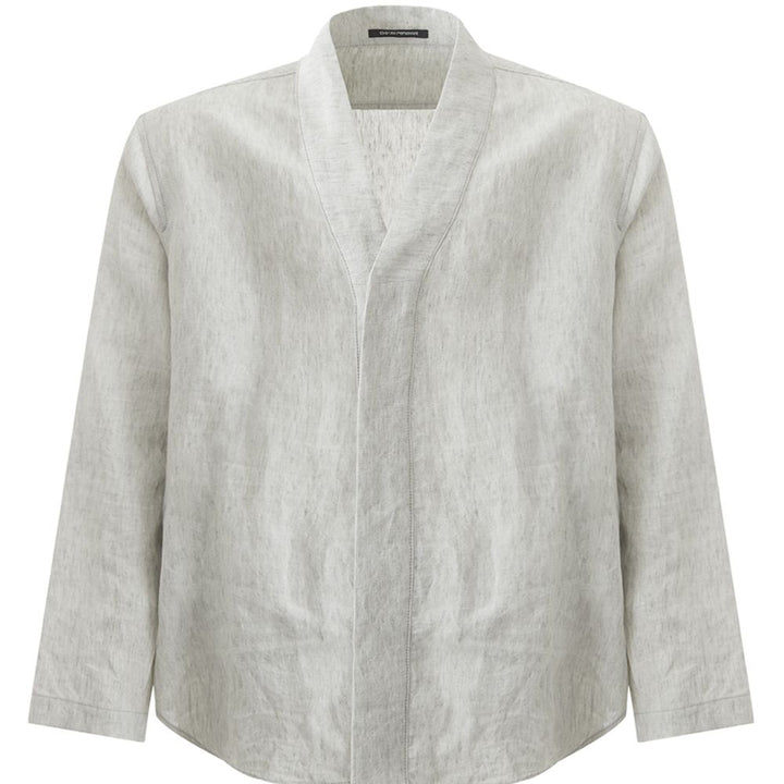 Emporio Armani Linen Overshirt in Grey