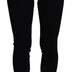 Dolce & Gabbana Black Wool High Waist Leggings Pants