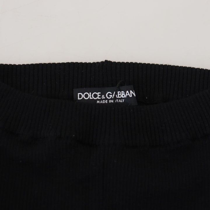 Dolce & Gabbana Black Wool High Waist Leggings Pants