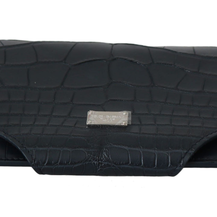 Dolce & Gabbana Blue Crocodile Eyewear Sunglasses Case Cover Pouch