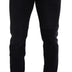 Dolce & Gabbana Black Cotton Patch Embroidery Denim Jeans