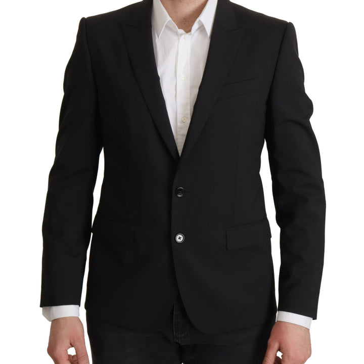 Dolce & Gabbana Black Single Breasted Jacket MARTINI Blazer