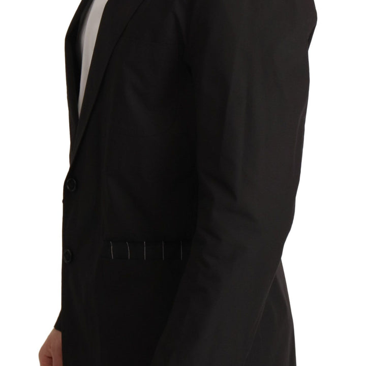 Dolce & Gabbana Black Cotton Single Breasted Blazer Jacket