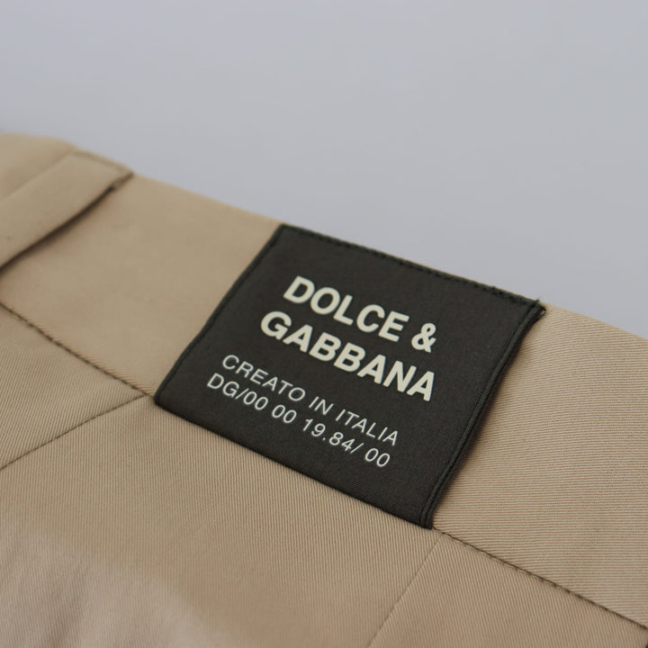 Dolce & Gabbana Brown Black Cotton Chino Men Pants