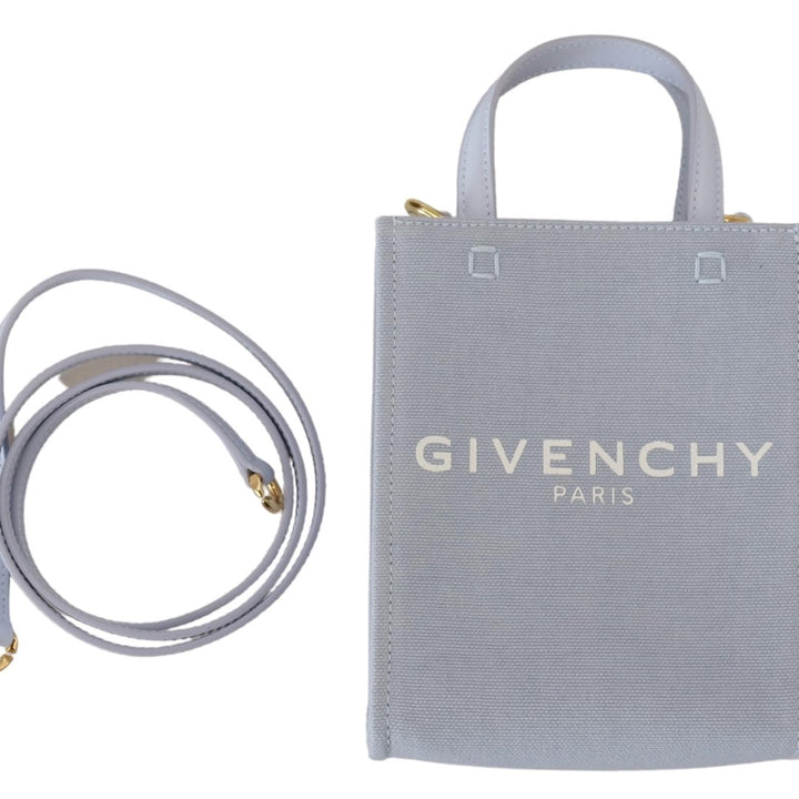 Givenchy Blue Coated Canvas Vertical Cloud Mini Shoulder Bag