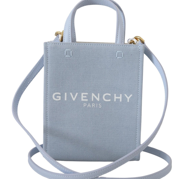 Givenchy Blue Coated Canvas Vertical Cloud Mini Shoulder Bag