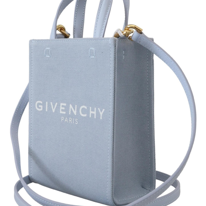 Givenchy Blue Coated Canvas Vertical Cloud Mini Shoulder Bag