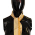 Dolce & Gabbana Yellow Stripes Twill Silk Foulard ShawlScarf