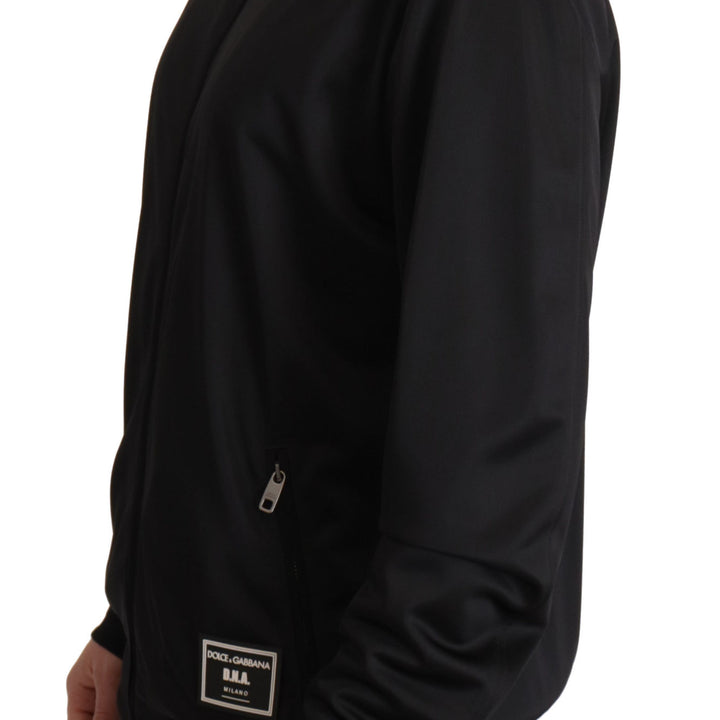 Dolce & Gabbana Black Full Zip Long Sleeve D.N.A Sports Sweater