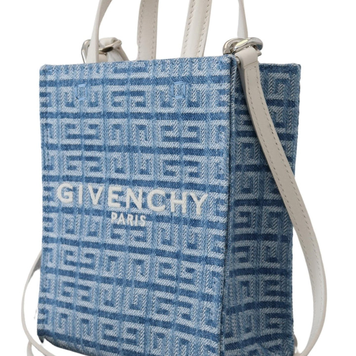 Givenchy Light Blue Coated Canvas Vertical Mini Shoulder Bag