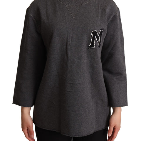Dolce & Gabbana Gray Embroidered Women Pullover Sweater