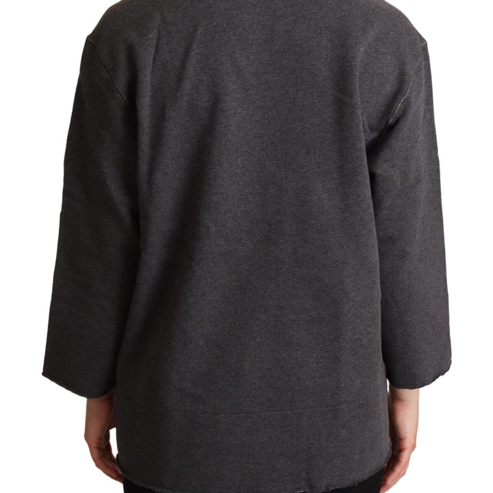 Dolce & Gabbana Gray Embroidered Women Pullover Sweater