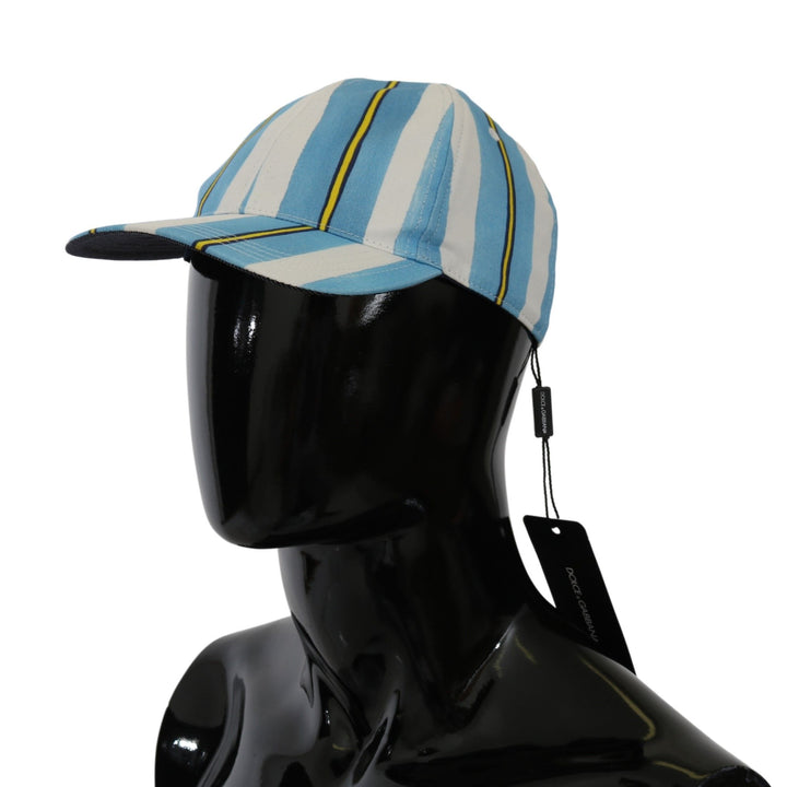 Dolce & Gabbana Multicolor Stripes Baseball Cotton Cap